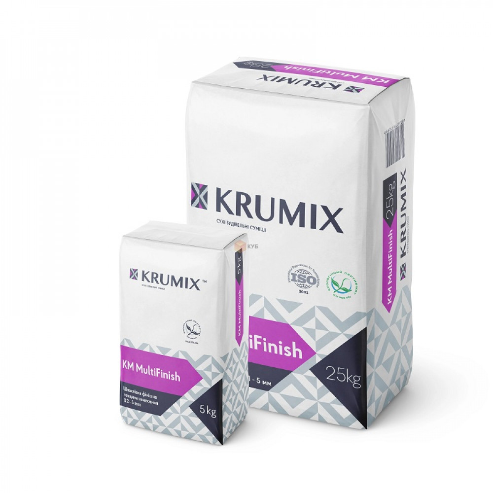 Шпаклівка гіпсова KRUMIX KM MultiFinish фінішна, 25кг