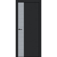 Дверь ТМ "ОМіС" FLAT 12V (торец BLK) ПВХ (серебряный браш)