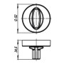 Ручка поворотна BK6.R.URS52 (WC-BOLT BK6 URS) BL-26 чорний