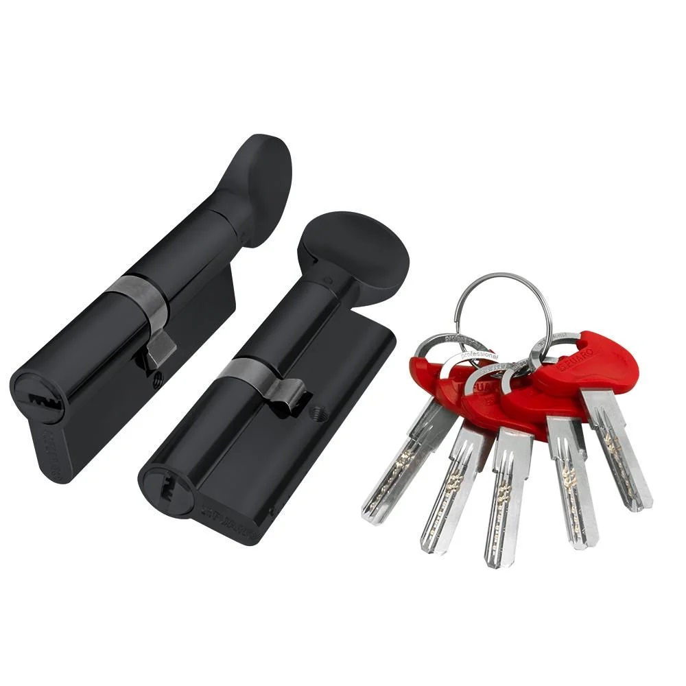 Циліндровий механізм FUARO (D-PRO502/60) D-PRO5002Knob60(25+10+25) BL чорний 5Key