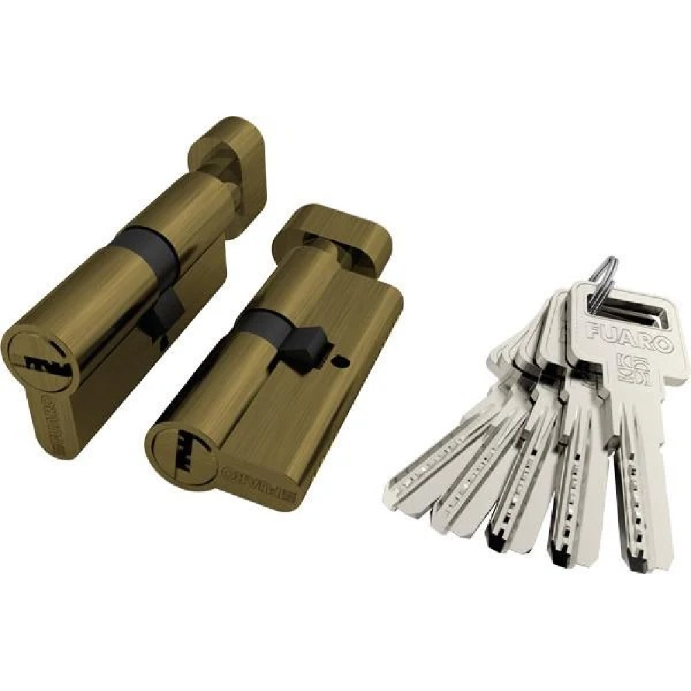 Циліндровий механізм FUARO (R602/60) R6002Knob60(25+10+25) AB бронза 5Key з вертушкою
