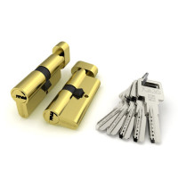 Циліндровий механізм FUARO (R602/70) R6002Knob70(30+10+30) PB латунь 5Key з вертушкою