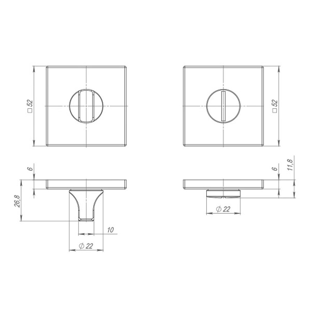 Ручка поворотна BK6.K.ARC.Q52 (BK6 ARC) BL-24 чорний